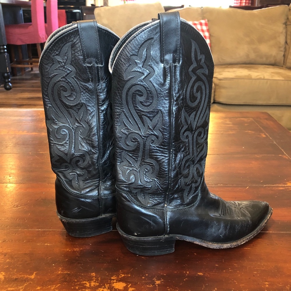 Men’s Justin Cowboy / Western Boots, Black, 7.5D - Picture 3 of 8